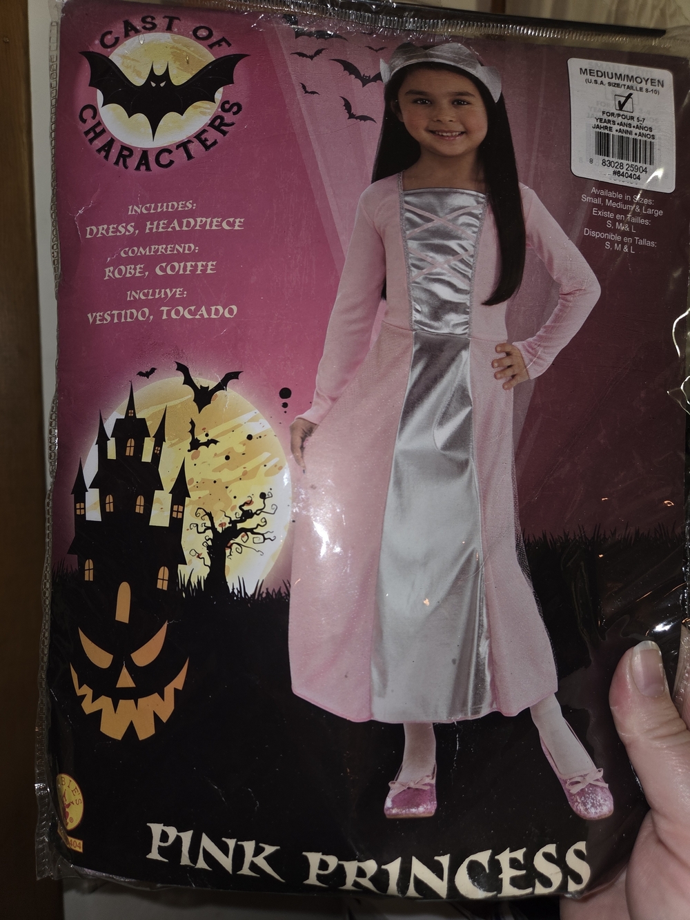 Rubie's Pink and Silver Princess Dress with Headpiece